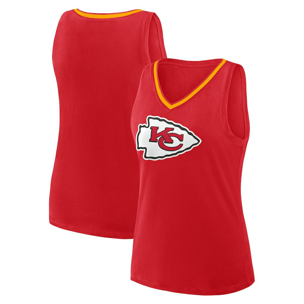 Kansas City Chiefs Logo Athletic Women's Plus Size Stellar Win V-Neck Tank Top - Red sale