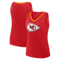 Kansas City Chiefs Logo Athletic Women's Plus Size Stellar Win V-Neck Tank Top - Red sale