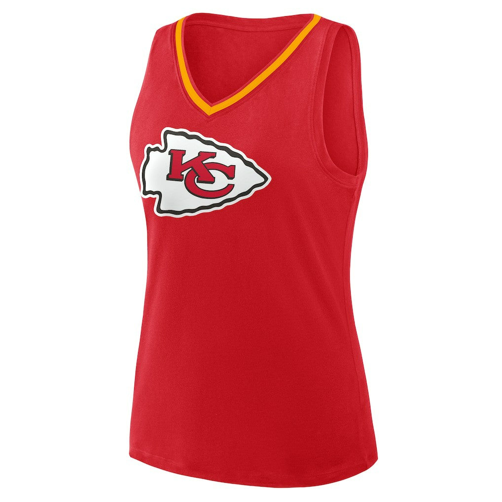 Kansas City Chiefs Logo Athletic Women's Plus Size Stellar Win V-Neck Tank Top - Red sale