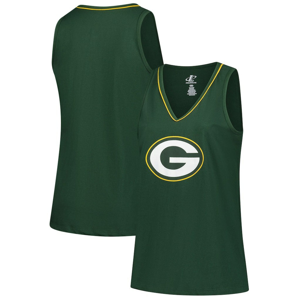 Green Bay Packers Logo Athletic Women's Plus Size Stellar Win V-Neck Tank Top - Green online