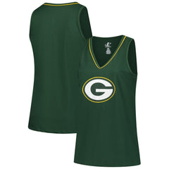 Green Bay Packers Logo Athletic Women's Plus Size Stellar Win V-Neck Tank Top - Green online