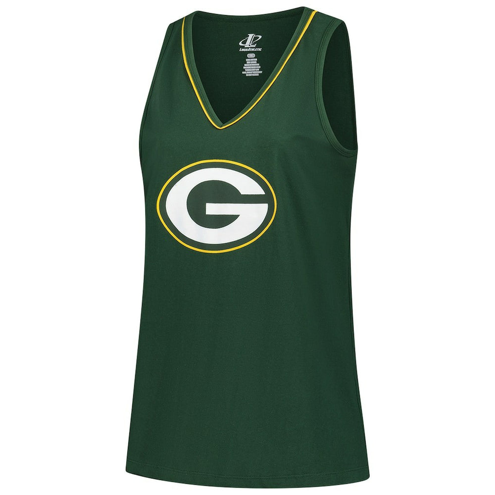 Green Bay Packers Logo Athletic Women's Plus Size Stellar Win V-Neck Tank Top - Green online