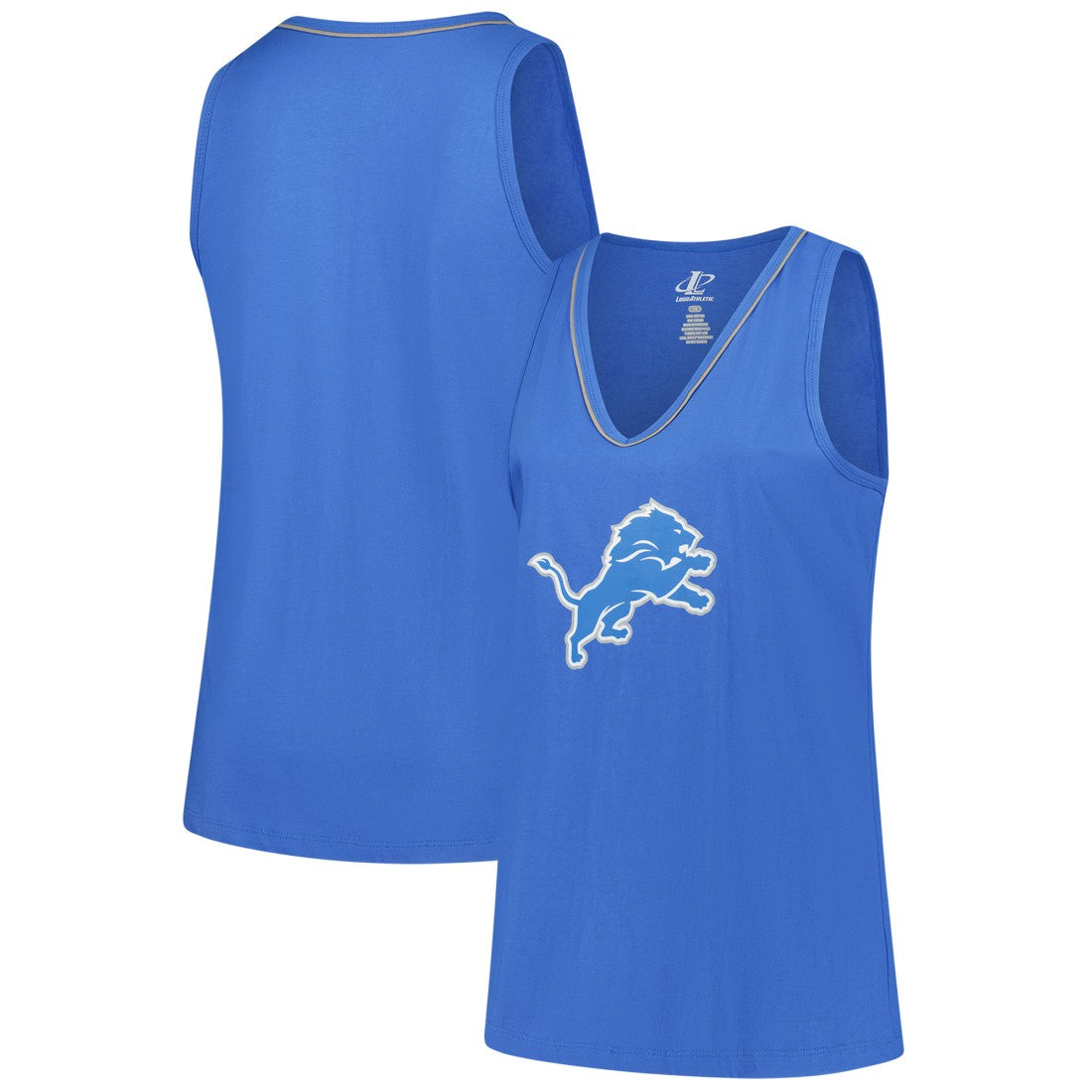 Detroit Lions Logo Athletic Women's Plus Size Stellar Win V-Neck Tank Top - Blue cheap