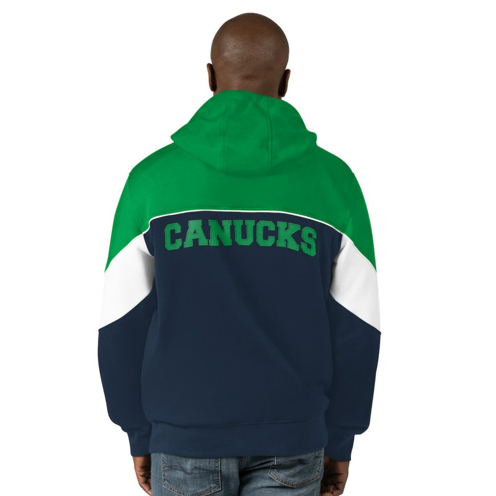Vancouver Canucks Starter Power Forward Full-Zip Hoodie - Navy/Green Hoodies