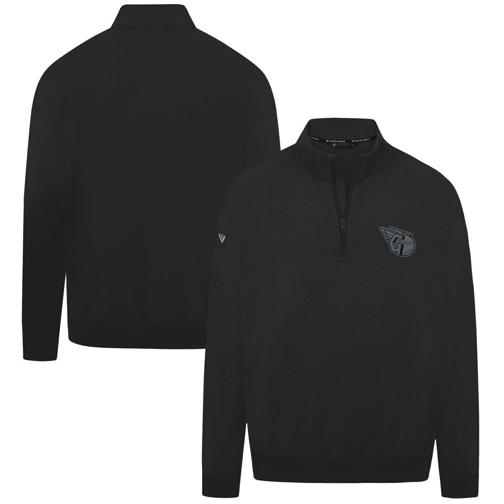 Cleveland Guardians Levelwear Murray Nightfall Quarter-Zip Top Black