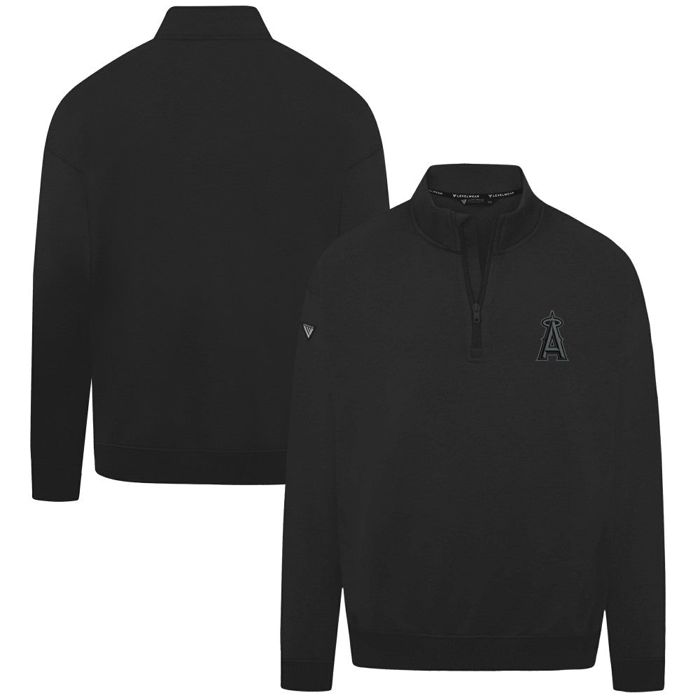 Los Angeles Angels Levelwear Murray Nightfall Quarter-Zip Top Black