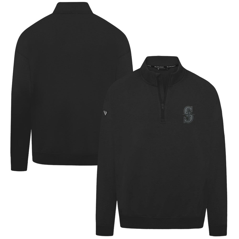 Seattle Mariners Levelwear Murray Nightfall Quarter-Zip Top Black