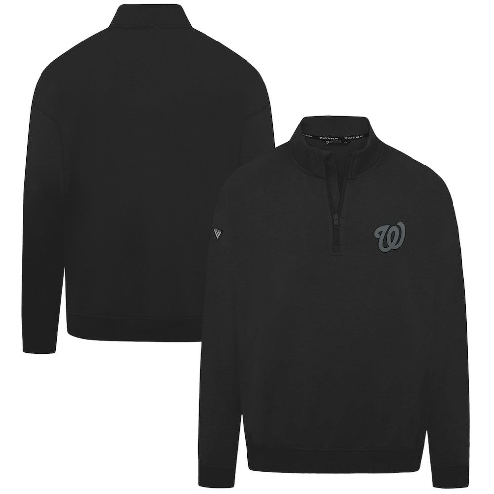 Washington Nationals Levelwear Murray Nightfall Quarter-Zip Top Black