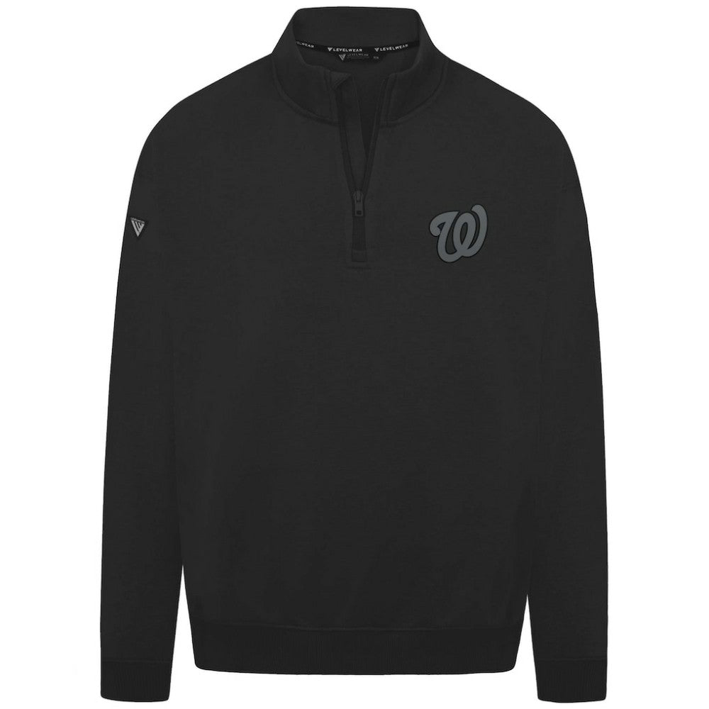 Washington Nationals Levelwear Murray Nightfall Quarter-Zip Top Black