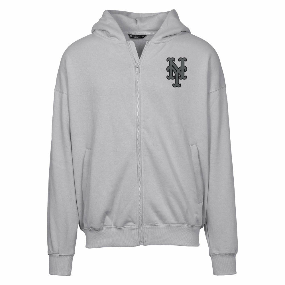 New York Mets Levelwear Uphill Abyssal Full-Zip Hoodie Gray