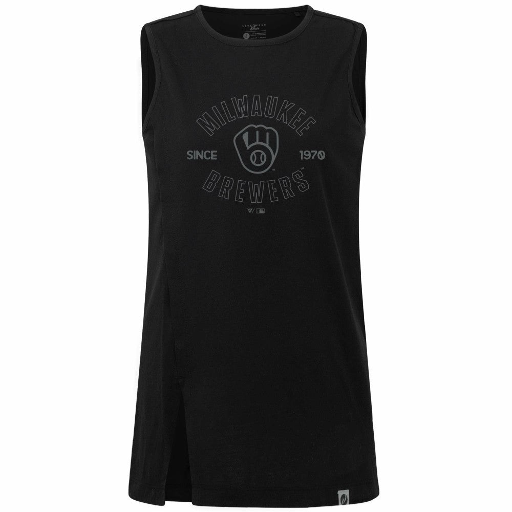 Milwaukee Brewers Levelwear Women's Influx Abyssal Tank Top Black