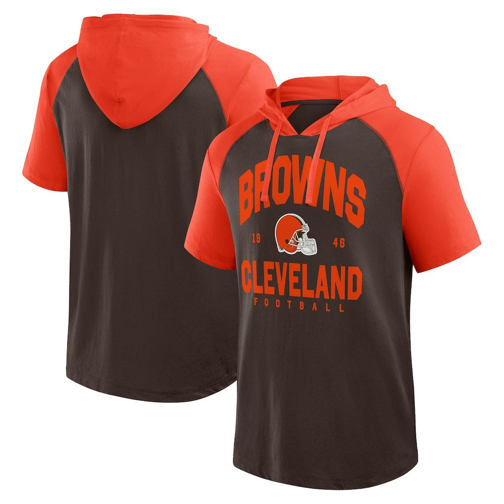 Cleveland Browns Logo Athletic Prime Hoodie T-Shirt - Brown sale