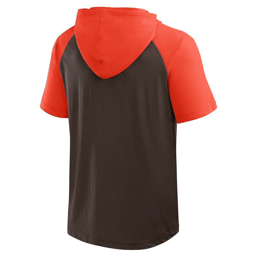 Cleveland Browns Logo Athletic Prime Hoodie T-Shirt - Brown sale
