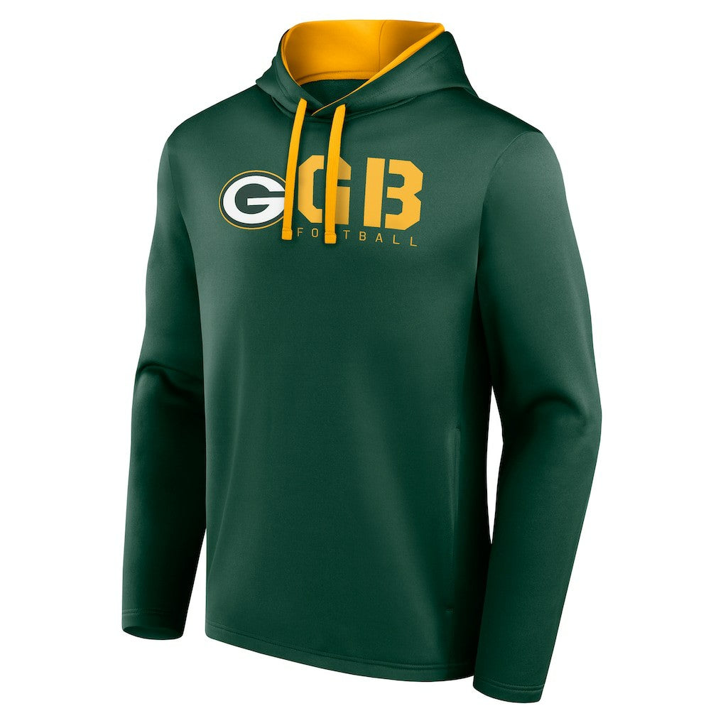 Green Bay Packers Logo Athletic Head Start Pullover Hoodie - Green cheap