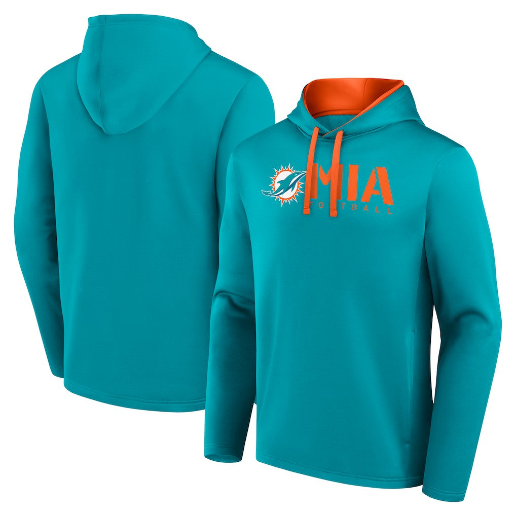 Miami Dolphins Logo Athletic Head Start Pullover Hoodie - Aqua outlet