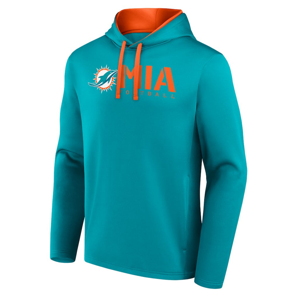 Miami Dolphins Logo Athletic Head Start Pullover Hoodie - Aqua outlet