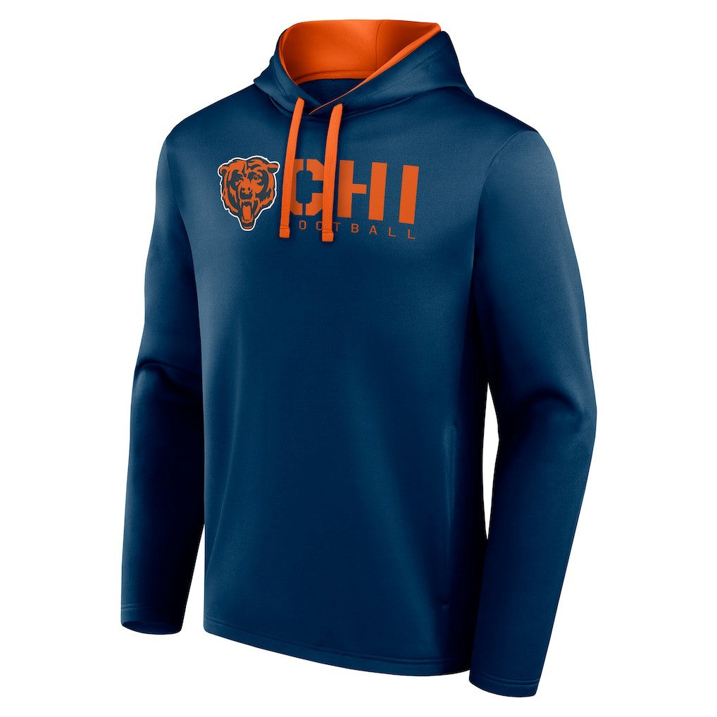 Chicago Bears Logo Athletic Head Start Pullover Hoodie - Navy cheap
