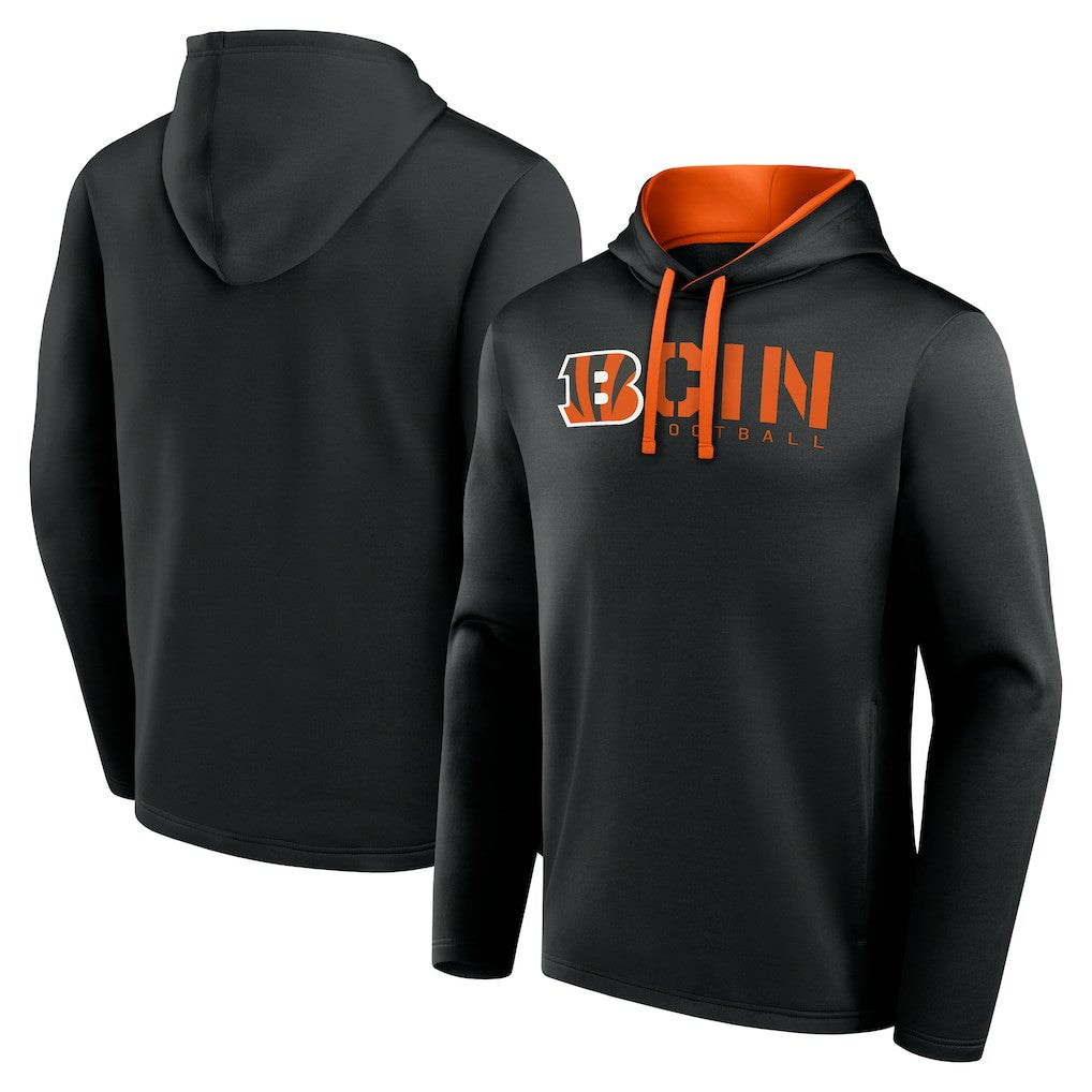 Cincinnati Bengals Logo Athletic Head Start Pullover Hoodie - Black cheap