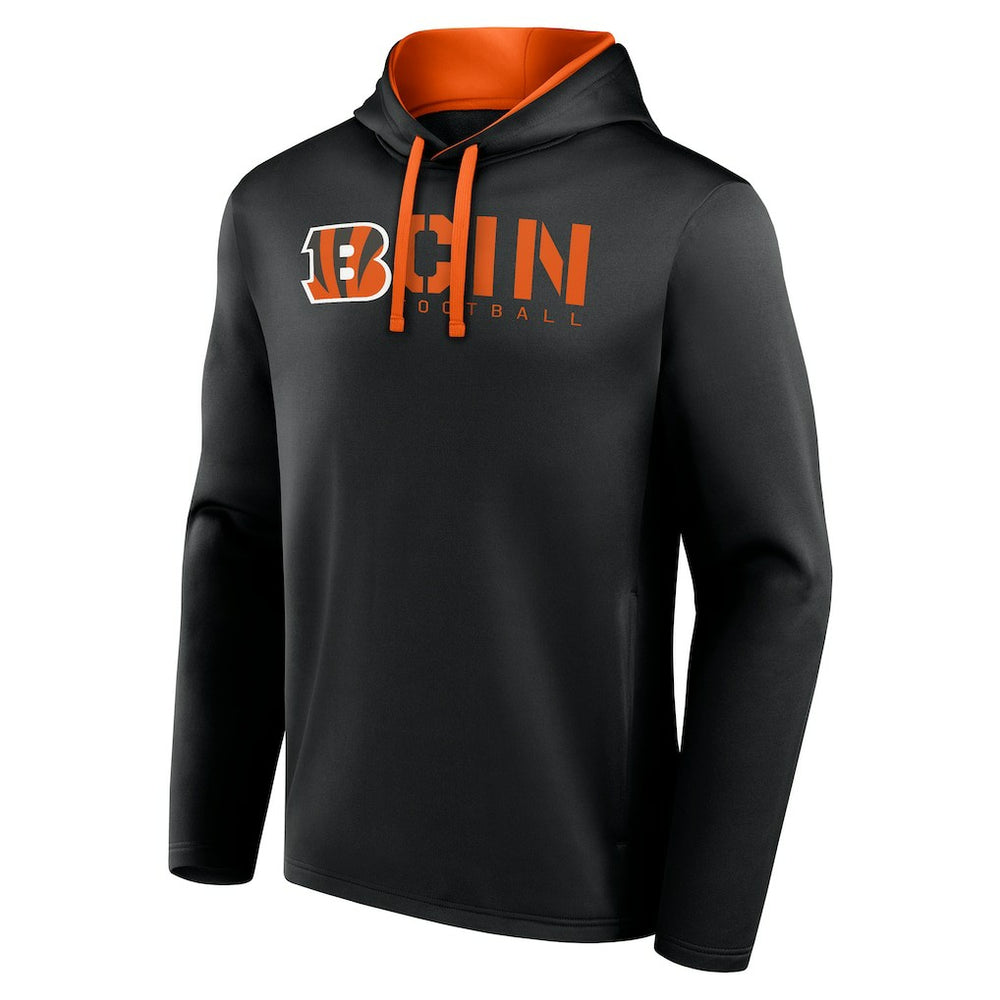 Cincinnati Bengals Logo Athletic Head Start Pullover Hoodie - Black cheap