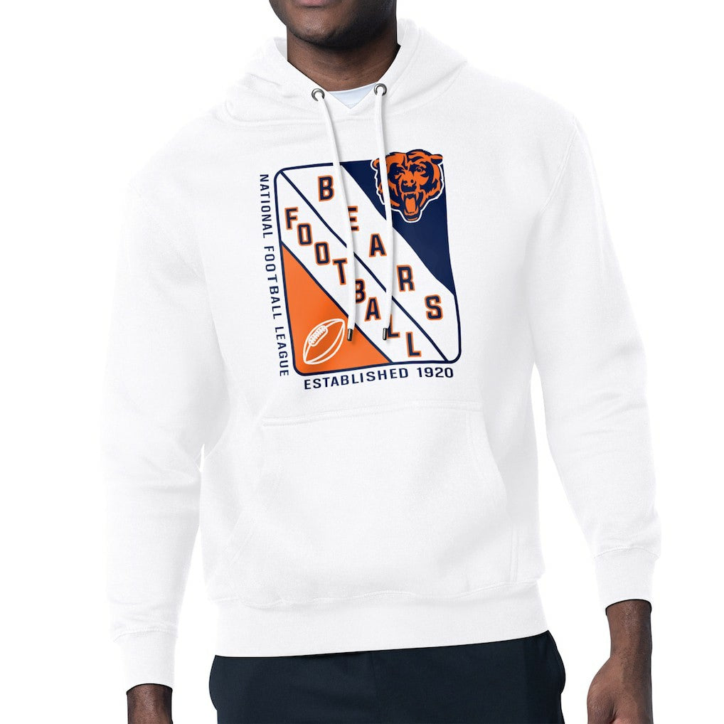 Chicago Bears Starter Shield Logo Pullover Hoodie - White sale
