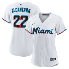 Sandy Alcantara Miami Marlins Women's Home Replica Player Jersey White