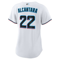 Sandy Alcantara Miami Marlins Women's Home Replica Player Jersey White