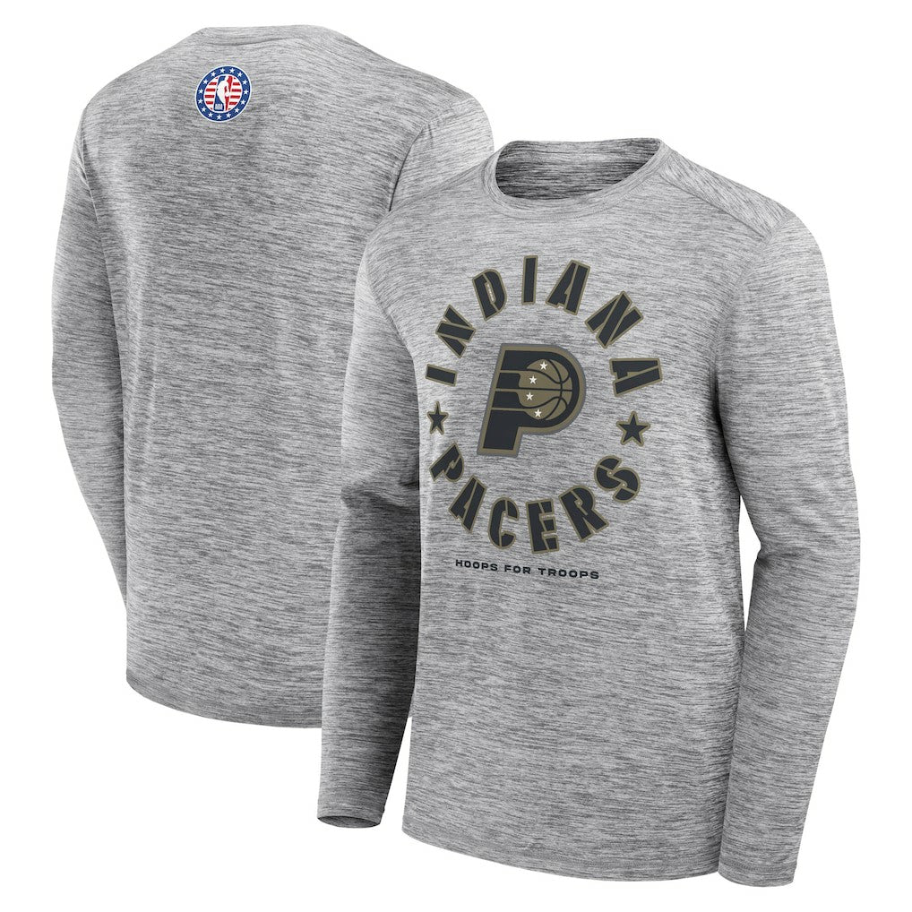 Indiana Pacers NBA Hoops for Troops Long Sleeve T-Shirt - Heather Gray sale