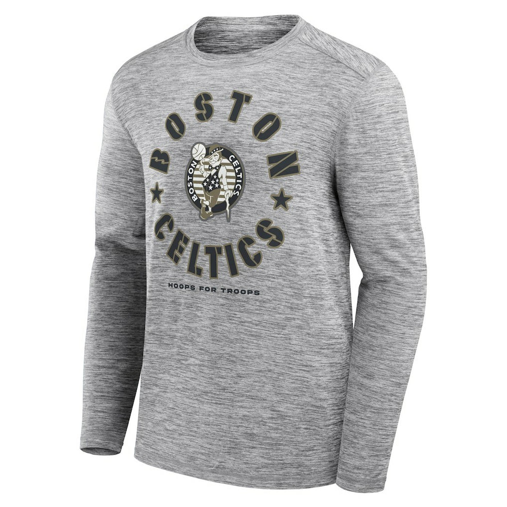 Boston Celtics NBA Hoops for Troops Long Sleeve T-Shirt - Heather Gray cheap