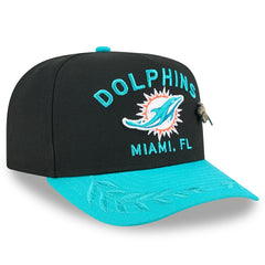 Miami Dolphins New Era 2025 NFL Draft On Stage A-Frame 59FIFTY Fitted Hat - Black/Aqua on sale
