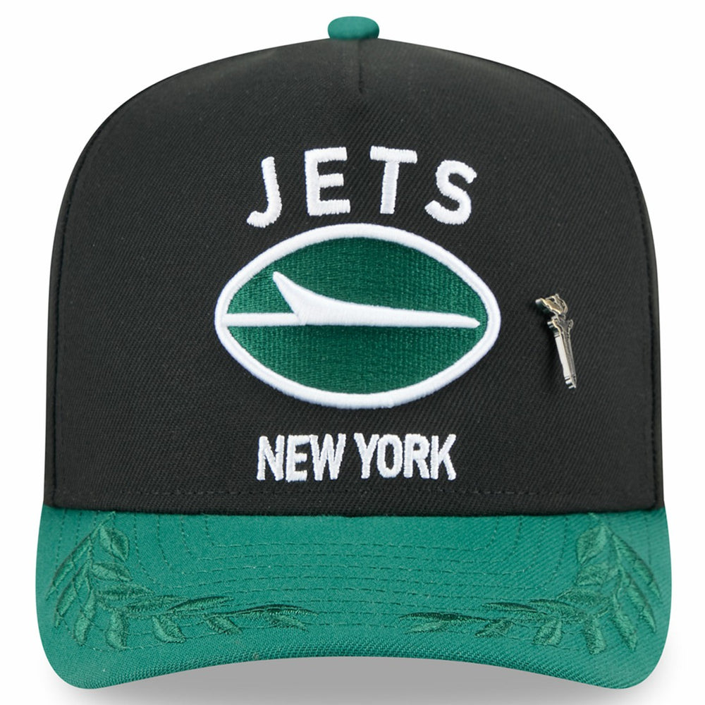 New York Jets New Era 2025 NFL Draft On Stage A-Frame 59FIFTY Fitted Hat - Black/Green discount