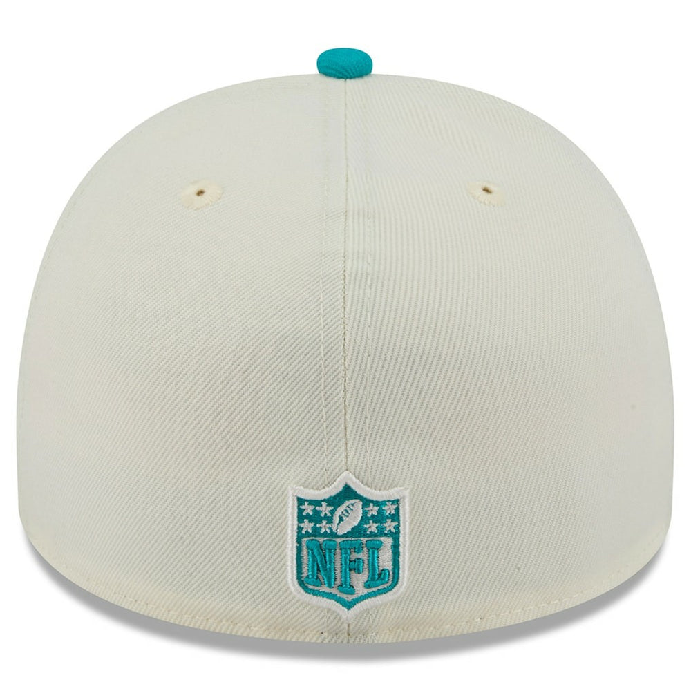 Miami Dolphins New Era 2025 NFL Draft A-Frame 59FIFTY Fitted Hat - Cream/Aqua cheap