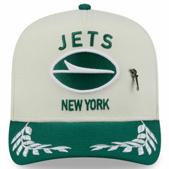 New York Jets New Era 2025 NFL Draft A-Frame 59FIFTY Fitted Hat - Cream/Green sale