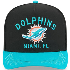 Miami Dolphins New Era 2025 NFL Draft A-Frame 9FIFTY Snapback Hat - Black/Aqua outlet