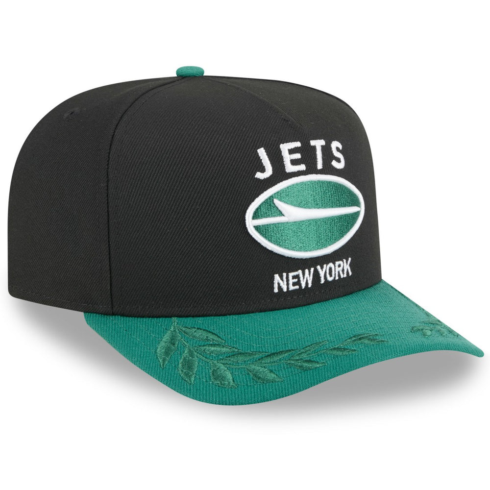 New York Jets New Era 2025 NFL Draft A-Frame 9FIFTY Snapback Hat - Black/Green for sale
