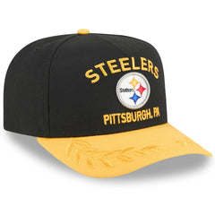 Pittsburgh Steelers New Era 2025 NFL Draft A-Frame 9FIFTY Snapback Hat - Black/Gold for sale