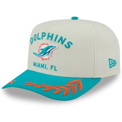 Miami Dolphins New Era 2025 NFL Draft A-Frame 9FIFTY Snapback Hat - Cream/Aqua for sale