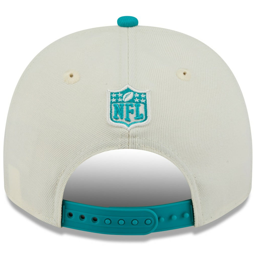 Miami Dolphins New Era 2025 NFL Draft A-Frame 9FIFTY Snapback Hat - Cream/Aqua for sale