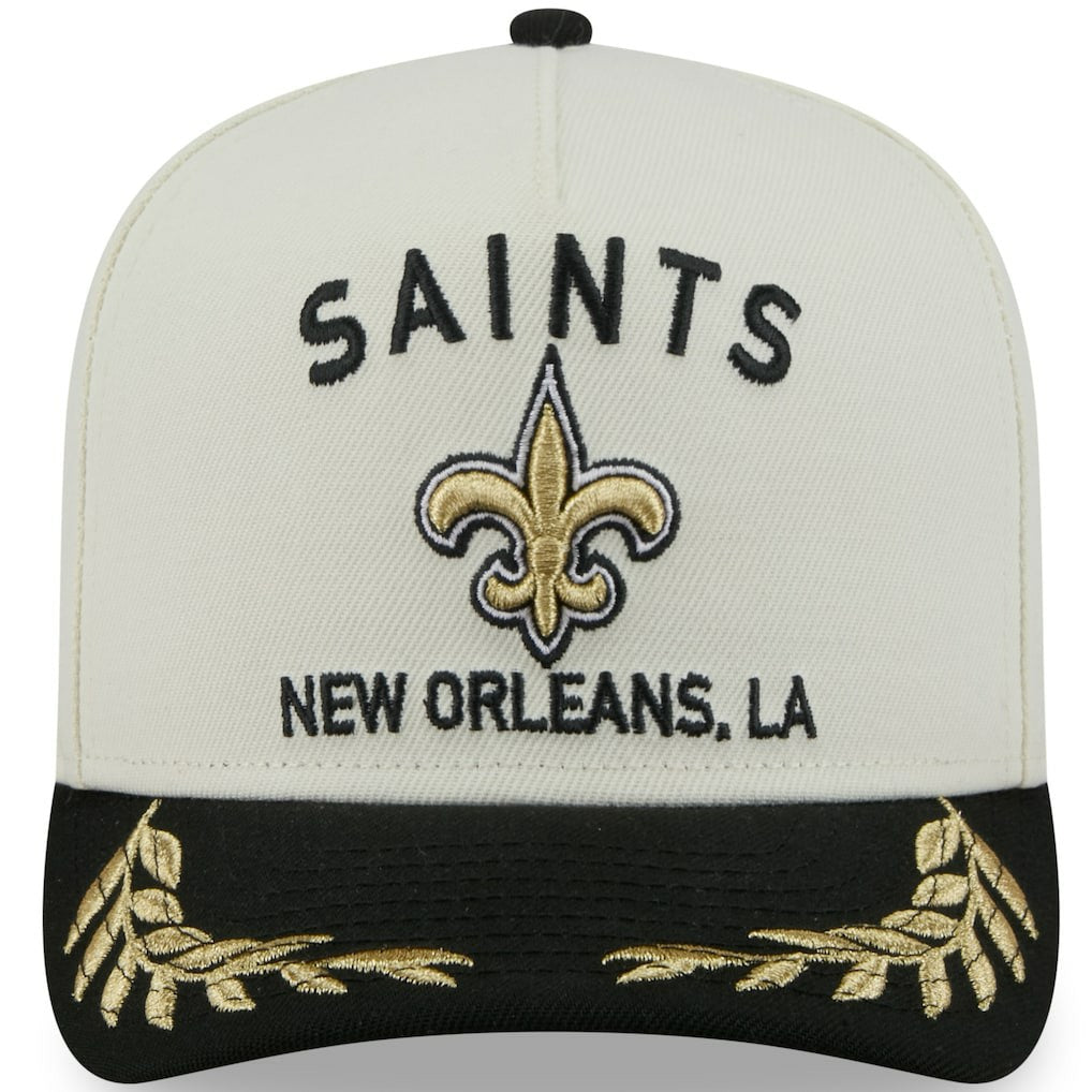 New Orleans Saints New Era 2025 NFL Draft A-Frame 9FIFTY Snapback Hat - Cream/Black sale