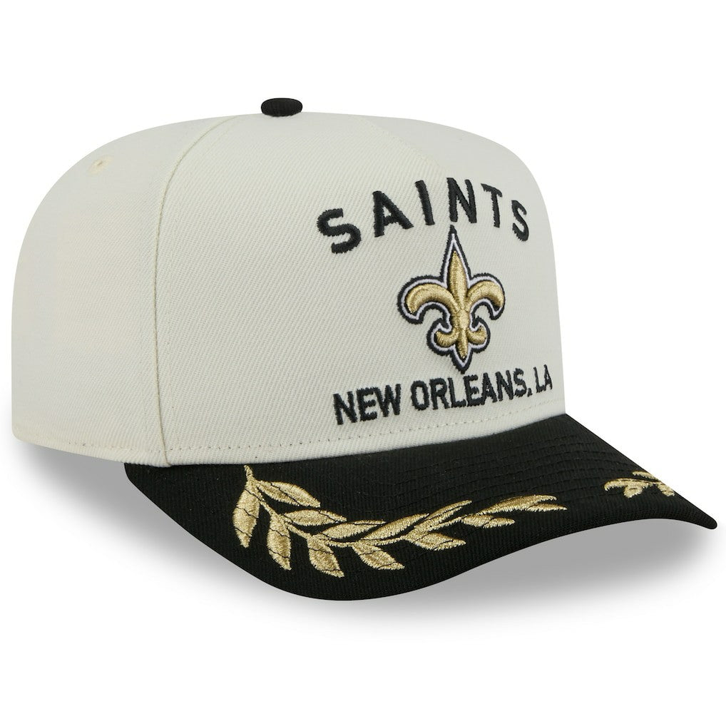 New Orleans Saints New Era 2025 NFL Draft A-Frame 9FIFTY Snapback Hat - Cream/Black sale