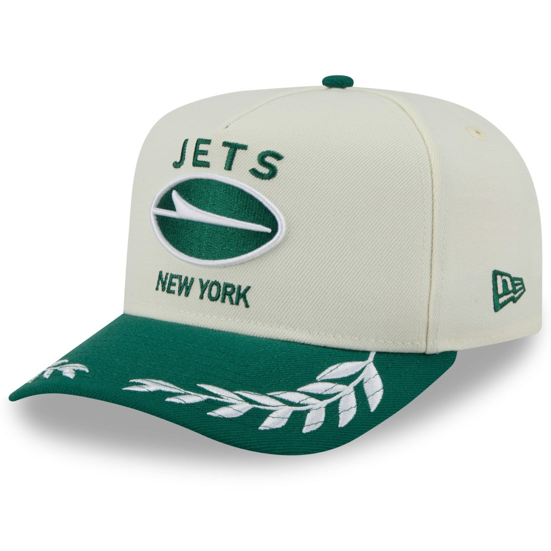 New York Jets New Era 2025 NFL Draft A-Frame 9FIFTY Snapback Hat - Cream/Green for sale