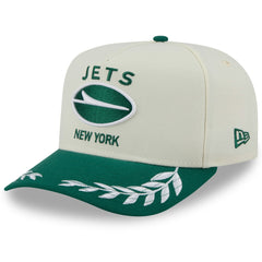 New York Jets New Era 2025 NFL Draft A-Frame 9FIFTY Snapback Hat - Cream/Green for sale