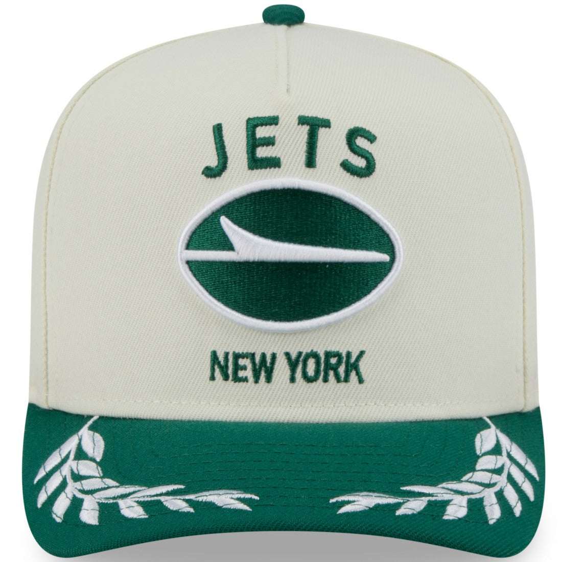 New York Jets New Era 2025 NFL Draft A-Frame 9FIFTY Snapback Hat - Cream/Green for sale