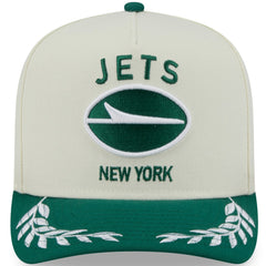 New York Jets New Era 2025 NFL Draft A-Frame 9FIFTY Snapback Hat - Cream/Green for sale