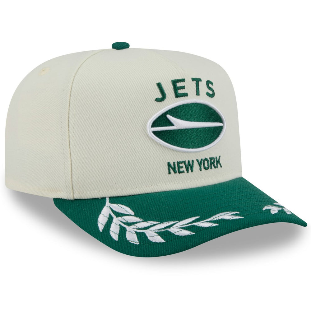 New York Jets New Era 2025 NFL Draft A-Frame 9FIFTY Snapback Hat - Cream/Green for sale