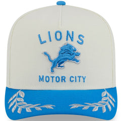 Detroit Lions New Era 2025 NFL Draft A-Frame 9FIFTY Snapback Hat - Cream/Blue discount