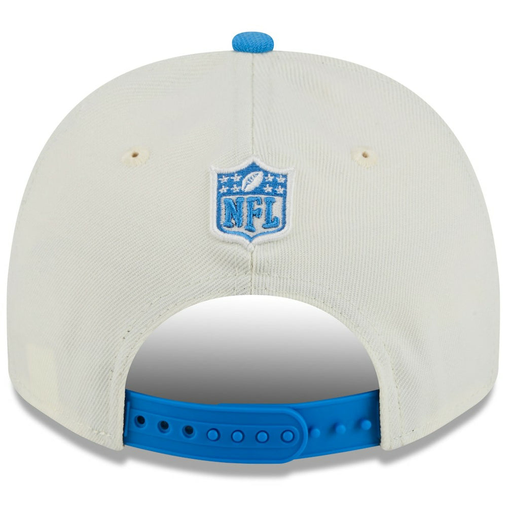 Detroit Lions New Era 2025 NFL Draft A-Frame 9FIFTY Snapback Hat - Cream/Blue discount