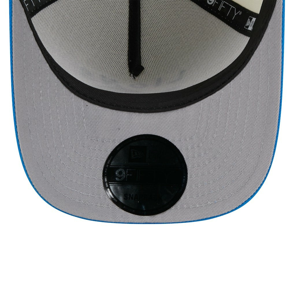 Detroit Lions New Era 2025 NFL Draft A-Frame 9FIFTY Snapback Hat - Cream/Blue discount
