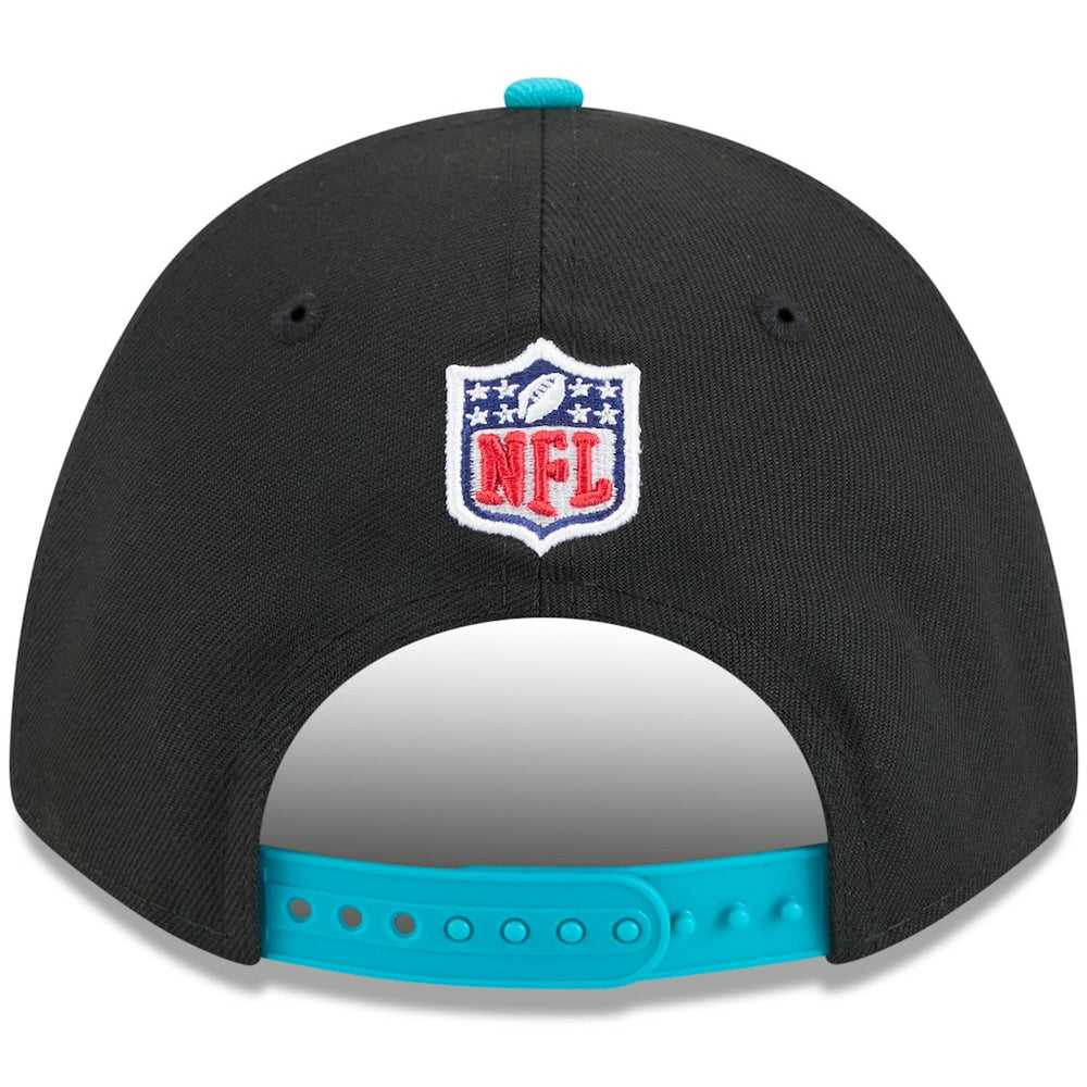 Miami Dolphins New Era 2025 NFL Draft 9FORTY A-Frame M-Crown Adjustable Hat - Black/Aqua cheap