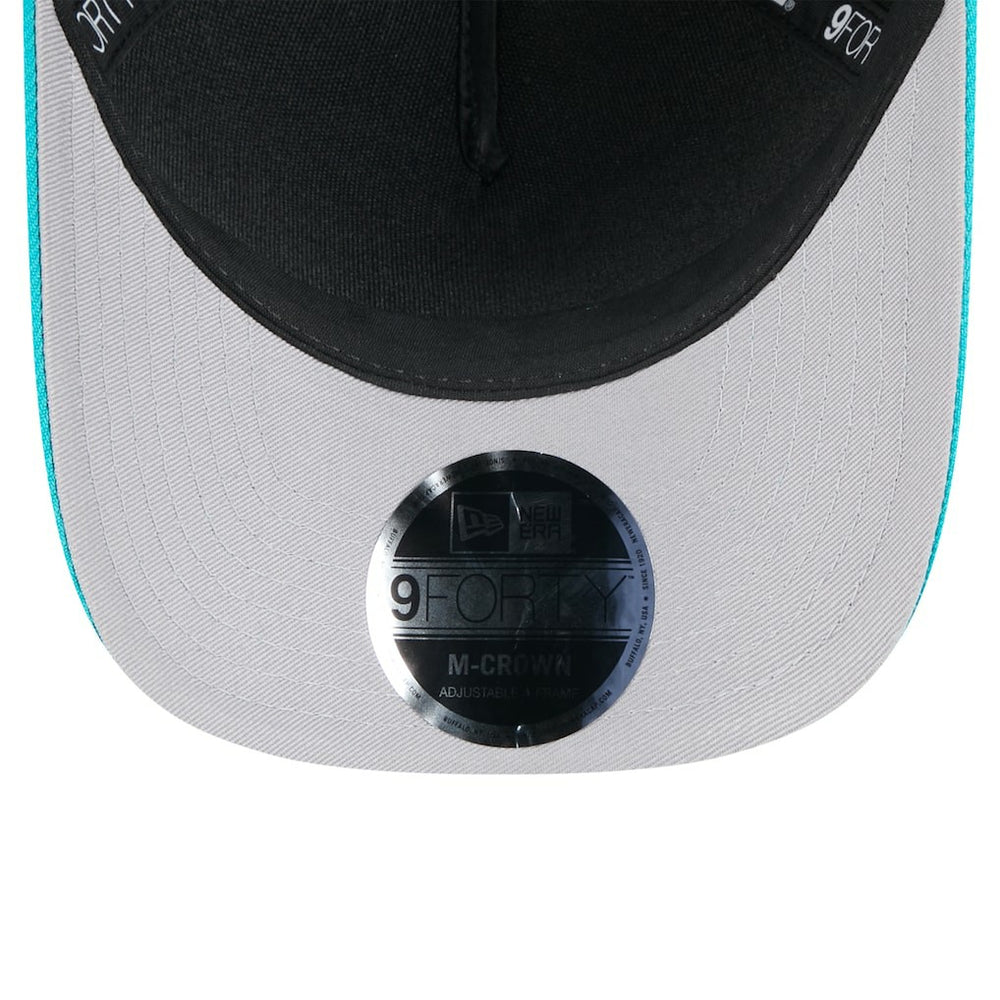 Miami Dolphins New Era 2025 NFL Draft 9FORTY A-Frame M-Crown Adjustable Hat - Black/Aqua cheap