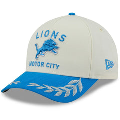 Detroit Lions New Era 2025 NFL Draft 9FORTY A-Frame M-Crown Adjustable Hat - Cream/Blue discount